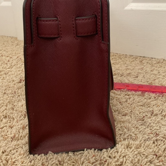 Michael Kors Burgundy Satchel with Gold Hardware, deep burgundy color - Picture 3 of 7